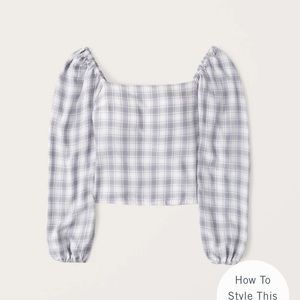 Abercrombie & Fitch Gray Plaid Blouse